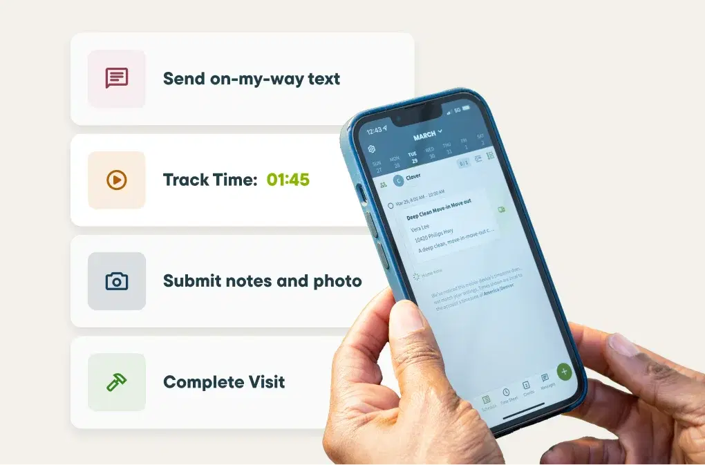 Mobile app for field techs in Jobber